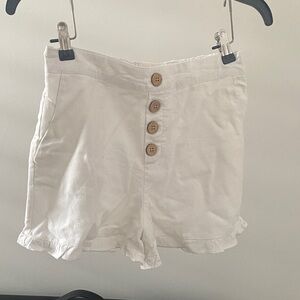 White Buttoned Women's Shorts